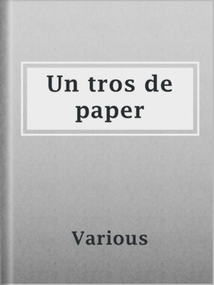 cover image of Un tros de paper